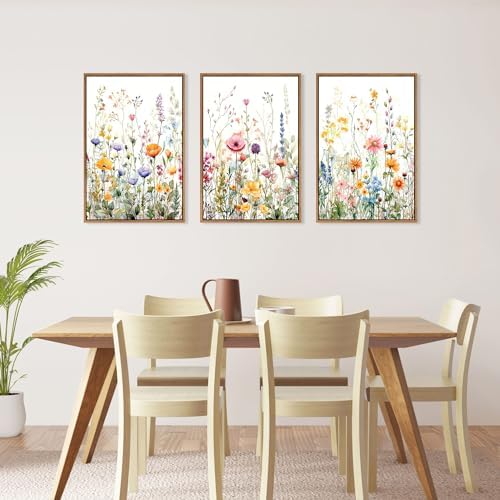 FWIEXA Floral Canvas Wall Art, Framed Wildflower Pictures Wall Decor, Large - Image 5
