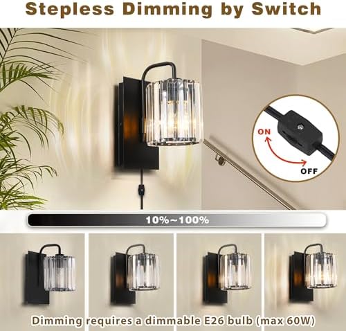 Plug in Crystal Wall Sconces - Image 4
