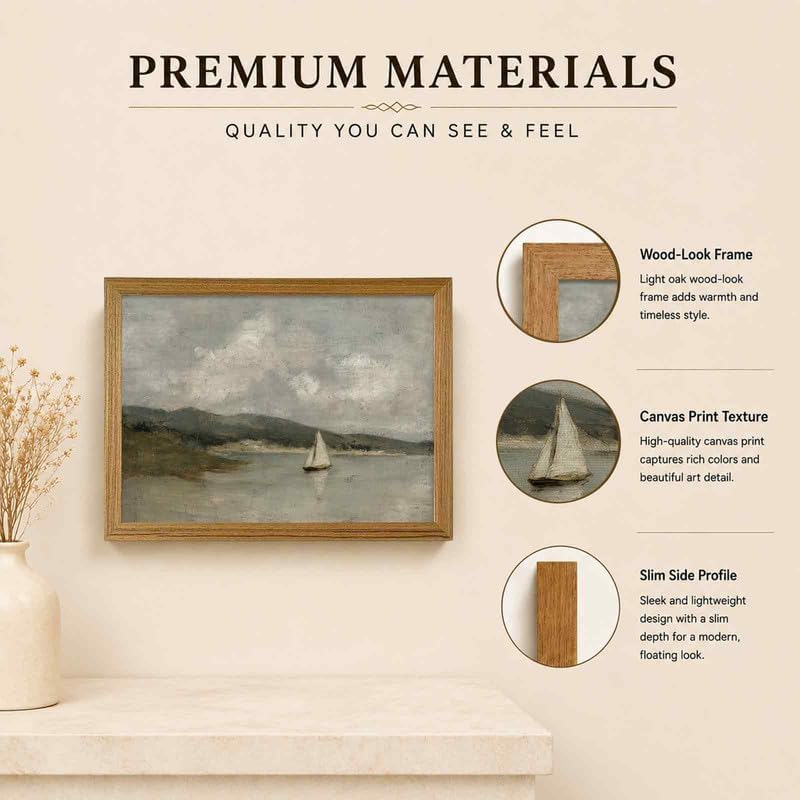 SEYSHUI Coastal Wall Art Nautical Sailboat Wall Decor Framed - Image 6