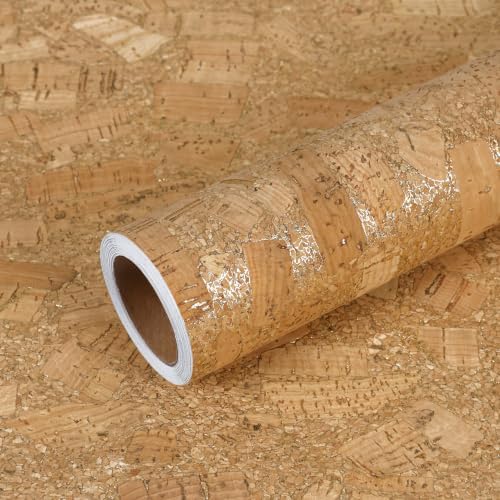 VEELIKE Natural Cork Peel and Stick Wallpaper by VEELIKE