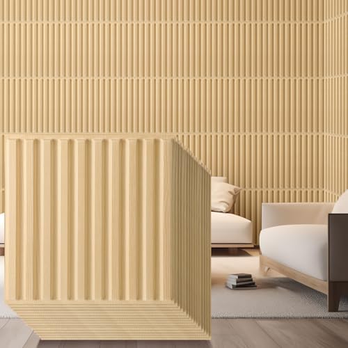 Nuanchu 60 Pcs 3D Wall Panels, Natural Oak by Nuanchu