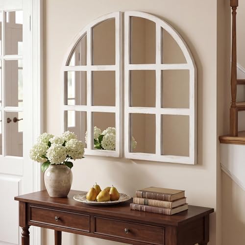 FLORA Farmhouse Mirror, Arch Window Entryway Large Wall Decor Mirror - Image 5
