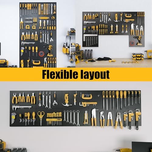 Spampur Peg Board, 10 Pack Metal Pegboard Panels, Pegboards Wall Organizer - Image 5