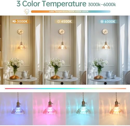 Shenmoyl Vintage Battery Operated wall sconces Set of 2, Wall Lamps - Image 3