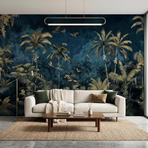 Dark Tropical Palm Tree Wallpaper Vintage Jungle Forest - Image 2