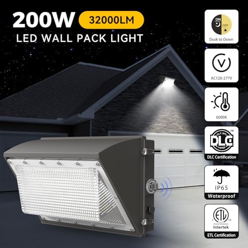 AIKVSXER 200W LED Wall Pack Light, 32000LM 6000K Dusk to Dawn Lights 2 Pack - Image 2