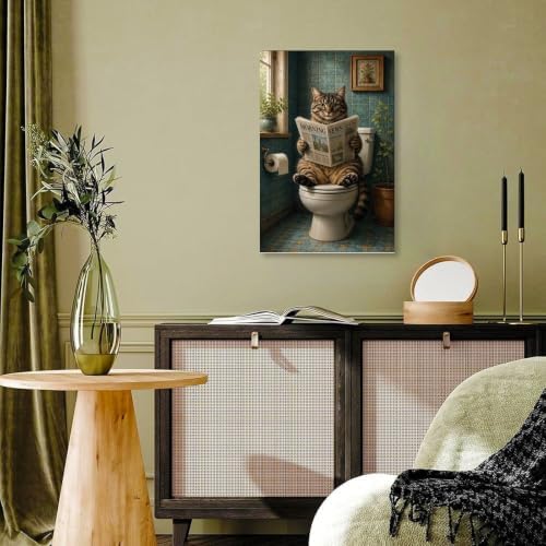 Funny Cat Newspaper Poster Morning News Reading Canvas Wall Art - Image 7