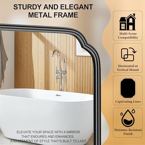 Ferytange 28"x36" Black Bathroom Mirror - Image 5