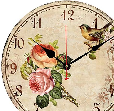 14 Inch Silent Non-Ticking Arabic Numerals Bird Flower Wall Clock - Image 5
