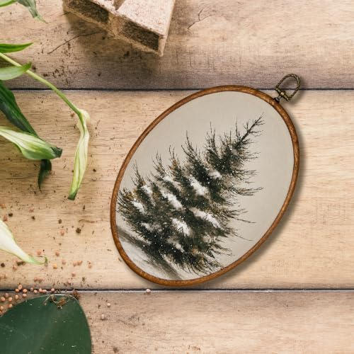 KSDUT Vintage Winter Christmas Tree Oval Wall Art 8.6"x11.4" - Image 4