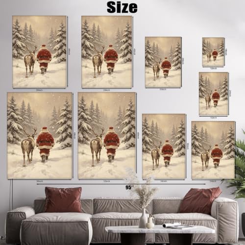 AVANT GARDE CANVAS Christmas Canvas Wall Art, Santa and Reindeer Walking Away - Image 6