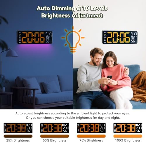 Digital Wall Clock Large Display, 17.3" Digital Clock - Image 5