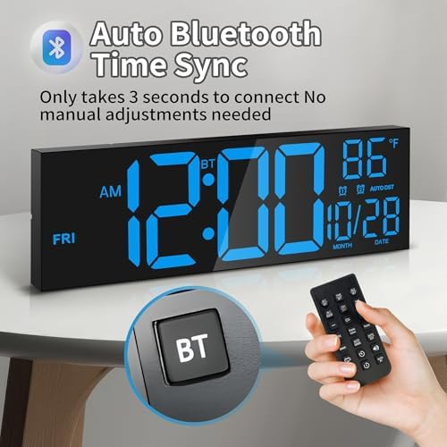 16.5" Blue LED Digital Wall Clock - Image 4