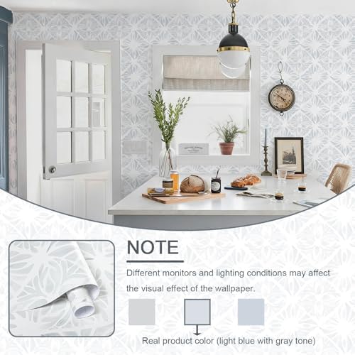 Blue Wallpaper Coastal Peel and Stick Wallpaper Boho 78.7"x17.3" Blue and White - Image 3