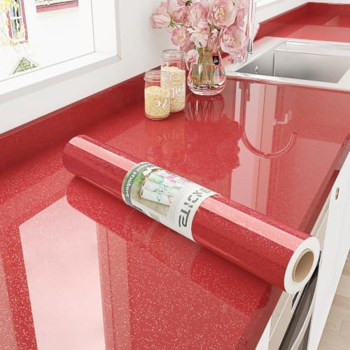 Shiny Red Contact Paper for Counter Top Peel and Stick Waterproof by STICKEEP