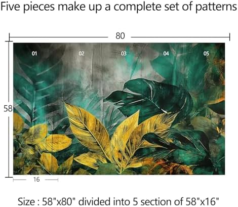 Tropical Element Leaf Background Mural Peel and stick-58 x80 - Image 4