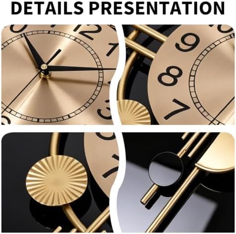 Large Silent Wall Clock, Metal Battery Clock - Image 3