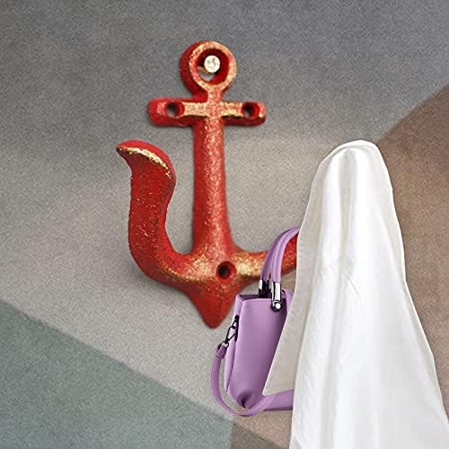Notakia Vintage Rustic Cast Iron Nautical Anchor Design Wall Hooks Coat Hooks - Image 5