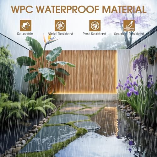WPC Slat Wall Panels 16 Pack 48" x 6", Waterproof Fluted Wall Paneling - Image 2