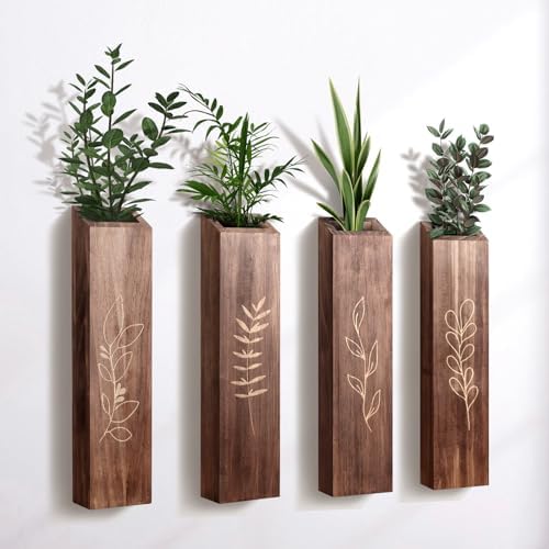 Wooden Wall Vase Planter Set of 4 by Botop
