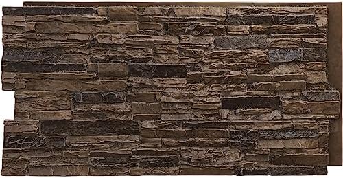 EverStone Canyon Ridge Faux Stone Panel, 45 3/4"W x 24 1/2"H x 1 1/4"D by EkenaMillwork