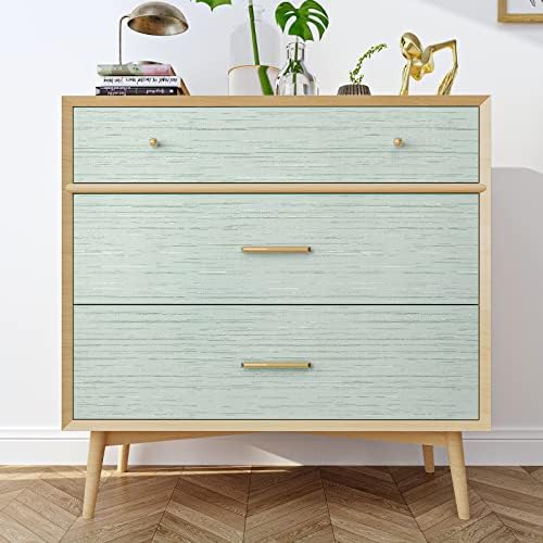 VaryPaper 15.7''x315'' Light Green Grasscloth Peel and Stick Wallpaper Textured - Image 2