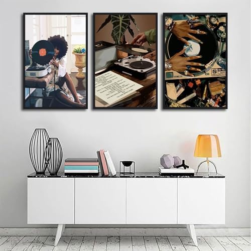 3Pcs Black Woman Art Poster African American Women Canvas Wall Art Funky Black - Image 5