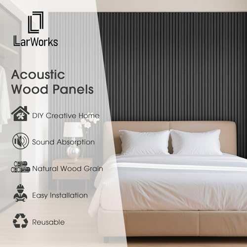 4 Pack 108’’x12.6’’ Fluted Acoustic Wood Slat Wall Panels - Image 3