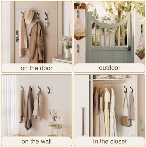 bussdis Wall-Mount Coat Hooks, Heavy Duty 30LB Hooks - Image 4