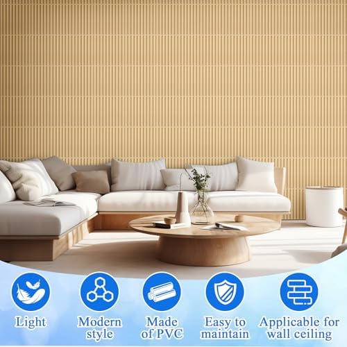 Nuanchu 32 Pcs 3D Wall Panels, Natural Oak - Image 4