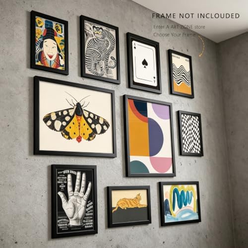 A ART·ZONE Boho Bauhaus Poster Set of 10 Unframed Retro Abstract Prints - Image 4