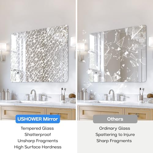 USHOWER Frameless Bathroom Mirror - Image 3