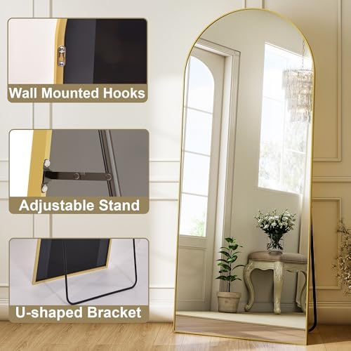 Arched Full Length Mirror 59"x16" Leaning Hanging - Image 4