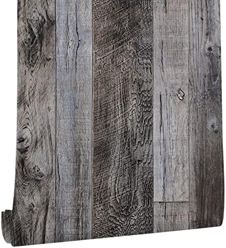 Yun-aeon Natural Wood-Gray Contact Paper Peel and Stick Wallpaper by YUN-aeonPeelandStickWall