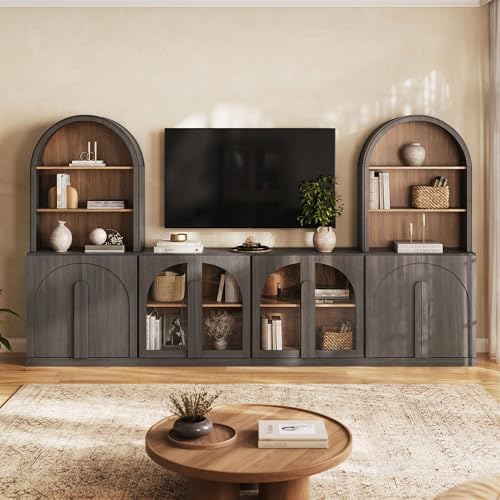 BELLEZE Bijou 126" Wall Unit 6-Piece Modular TV Stand - Image 5