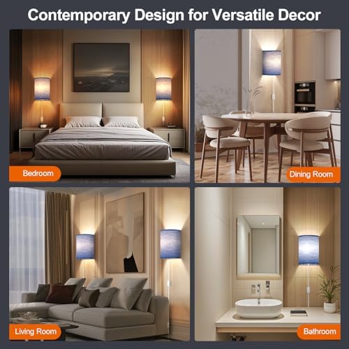 Yunaking Plug in Wall Sconces Set of Two Wall Lights - Image 6