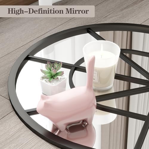Dewfig Arched Windowpane Floor Mirror - Image 5