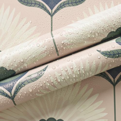 CiCiwind 17.3"×393.7" Wallpaper Peel and Stick Pink Boho Wall Paper Floral - Image 4