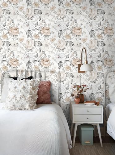 Hopepak 15.5'' x 197'' Floral Wallpaper Peel and Stick Modern - Image 4