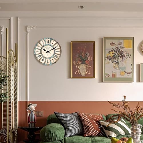 Rustic Wood Silent Wall Clocks Battery Operated 12 Inch - Image 2