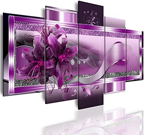 LUDUHU Purple Orchid Flowers Canvas Print by LUDUHUART