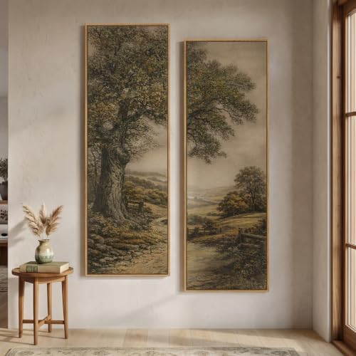 Framed Vintage Long Narrow Landscape Wall Art by MXART