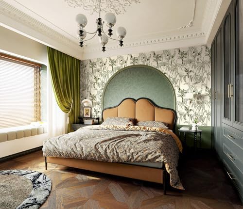 Heroad Boho Jungle Peel and Stick Wallpaper Beige and Green Contact Paper - Image 6