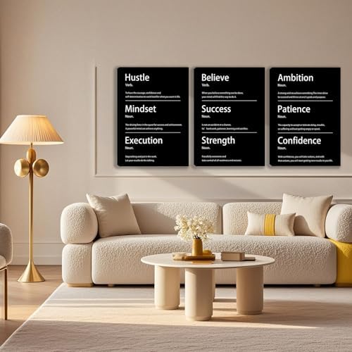 3 Panel Print Canvas Wall Art Motivational Office Wall Decor Painting - Image 4
