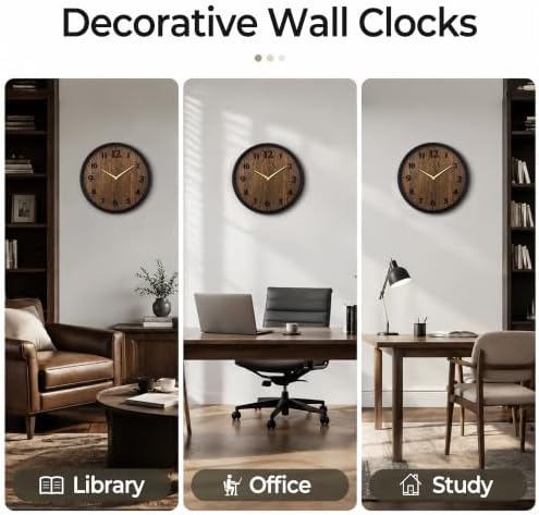 Wall Clock Farmhouse Vintage 16 Inch Silent Non-Ticking Battery Operated - Image 4