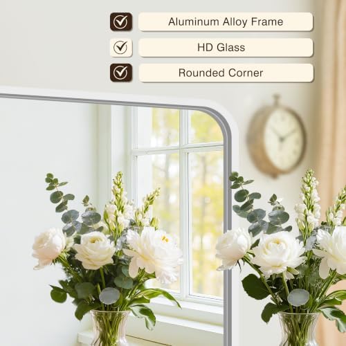 Vanity Bathroom Mirror, 36”x30” Silver Bathroom Mirror - Image 3