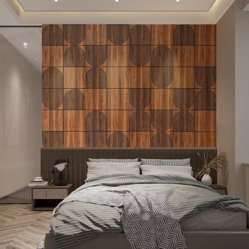3D Wall Panels, Teak Wood Grain Peel and Stick Wall Panels, Self-Adhesive PVC - Image 3