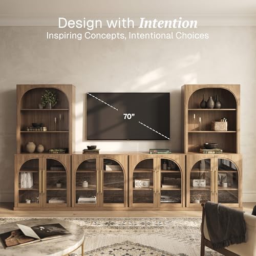 BELLEZE Jagger 130" Wall Unit 6-Piece Modular TV Stand - Image 3