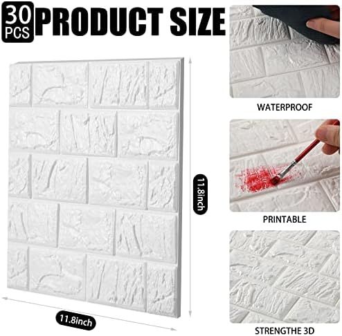 Tinlade 30 Pcs 3D Wall Panels Peel and Stick Wallpaper Foam - Image 2