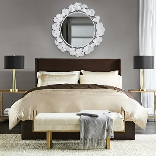 Martha Stewart Wall Décor Large Gingko Leaf Round Wall Mirror - Image 3